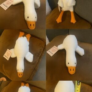 White and Orange Stuffed Duck Toy